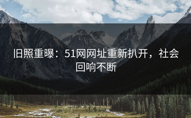 旧照重曝：51网网址重新扒开，社会回响不断